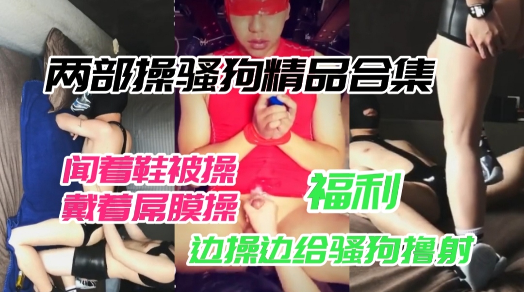 两部操骚狗精品合集，闻着鞋被操，戴着吊膜操，边操边给骚狗撸射