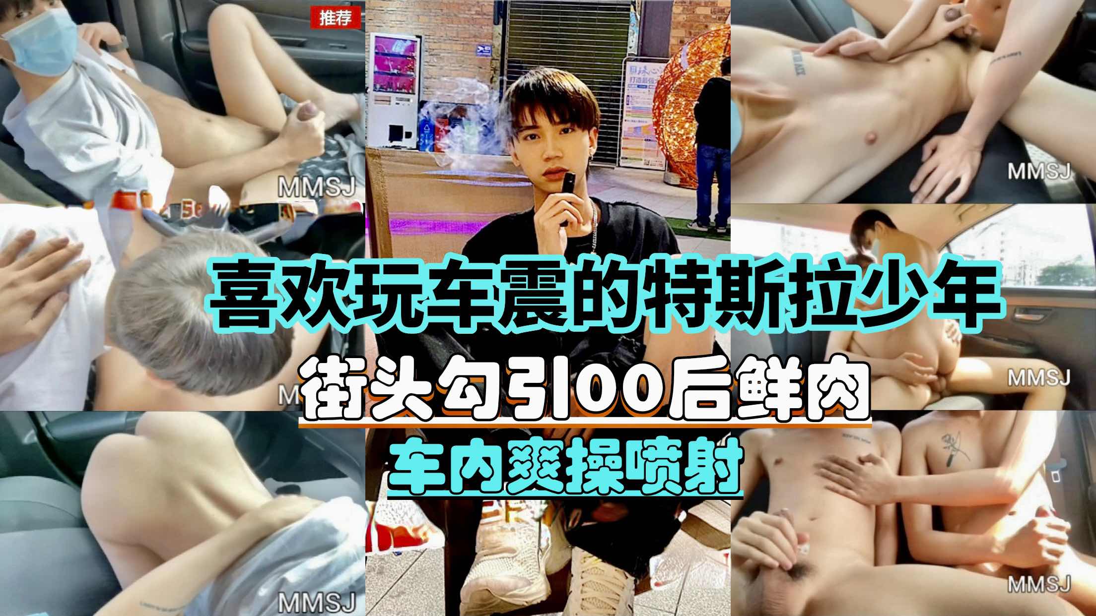喜欢玩车震的特斯拉少年,街头勾引鲜肉车震