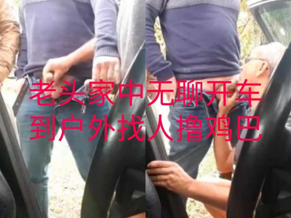 老头家中无聊开车到户外找人撸鸡巴