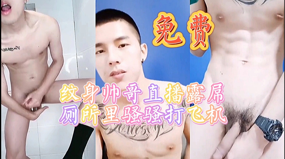 纹身帅哥直播露屌厕所里骚骚打飞机