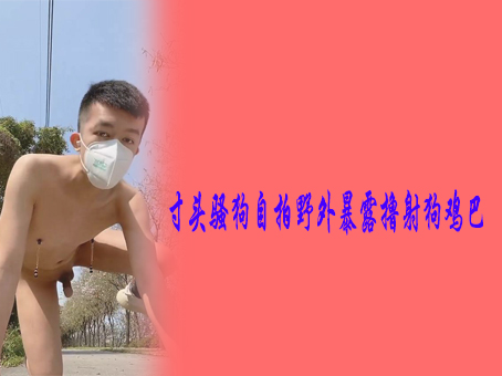 寸头骚狗自拍野外暴露撸射狗鸡巴