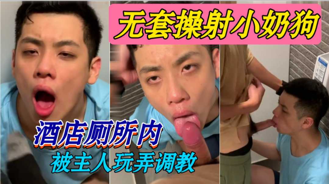酒店厕所被主人玩弄调教,无套操射小奶狗