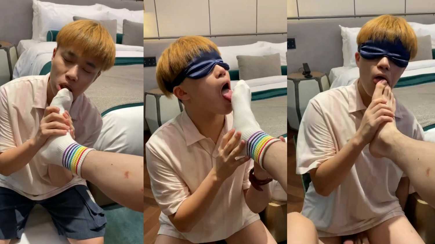 痞帅学生调教班级班长 蒙眼舔脚猛虐口射