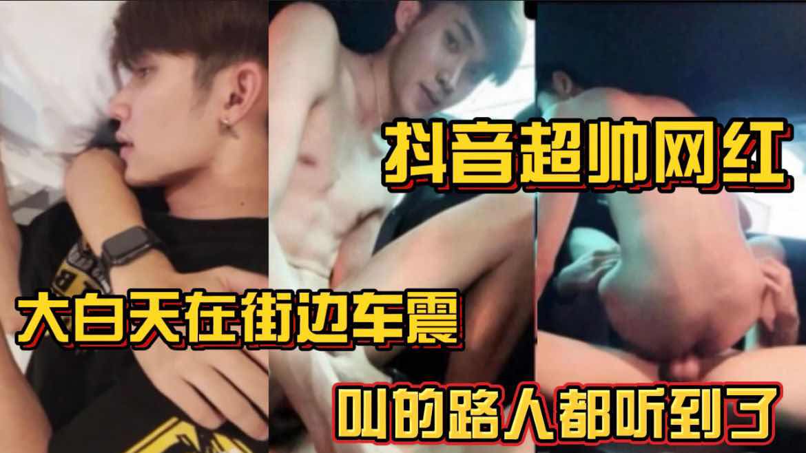 抖音超帅网红 大白天在街边车震 叫的路人都听到了
