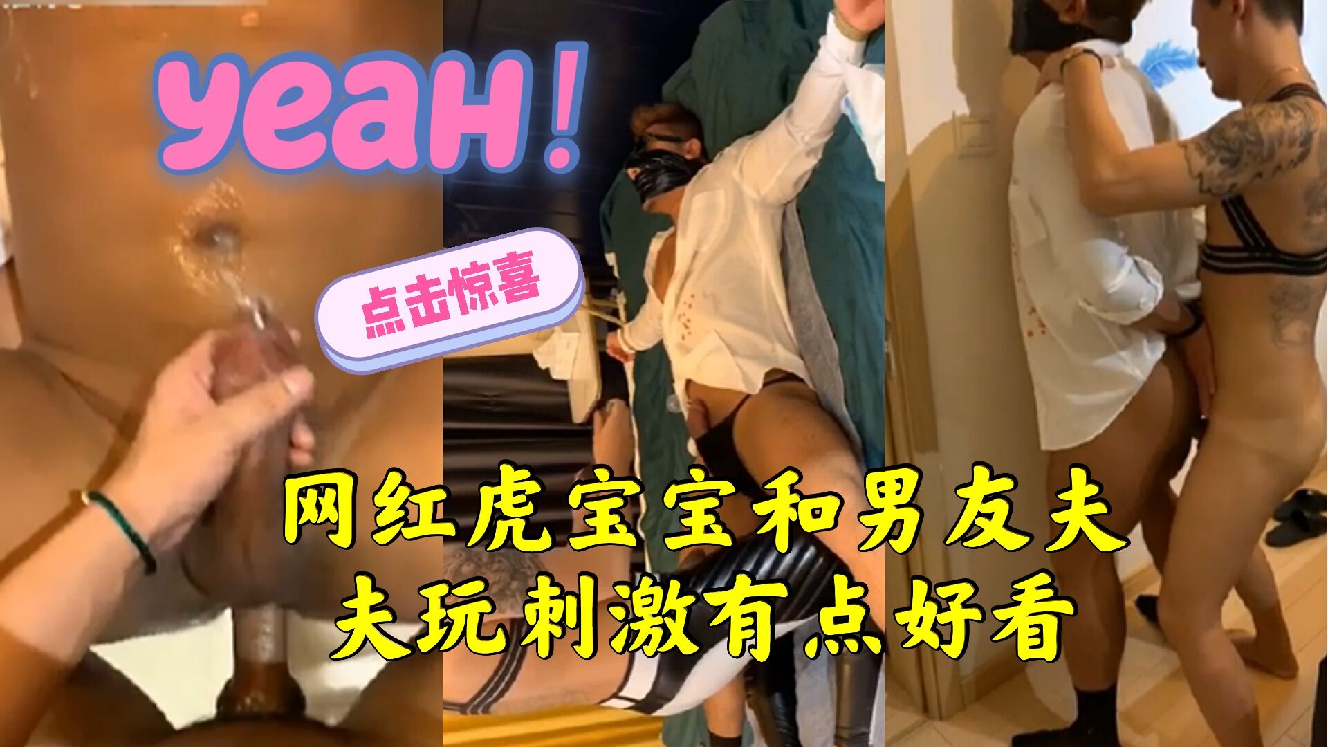网红虎宝宝和男友夫夫,玩刺激有点好看
