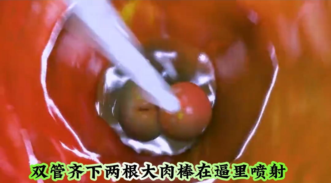 动漫之双管齐下两根大肉棒在逼里喷射