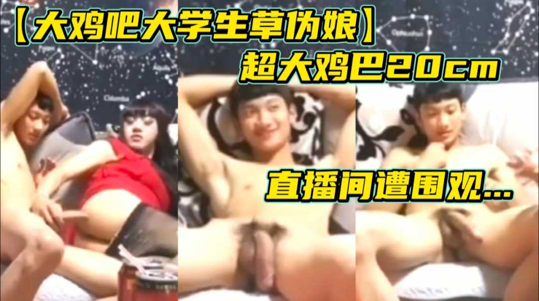 大鸡巴大学生草伪娘 直播间超大鸡吧遭围观