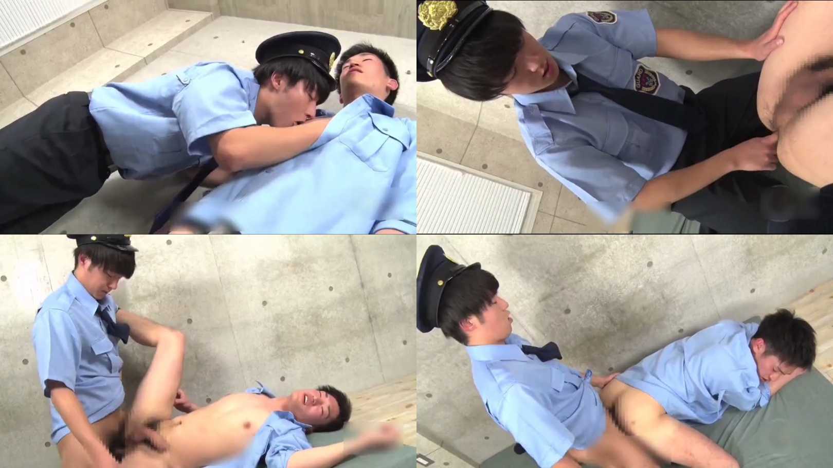 两个肌肉大屌警察帅哥私下休闲娱乐时间交流感情，制服诱惑调情做爱激情碰撞，刺激抽插射精好爽好刺激