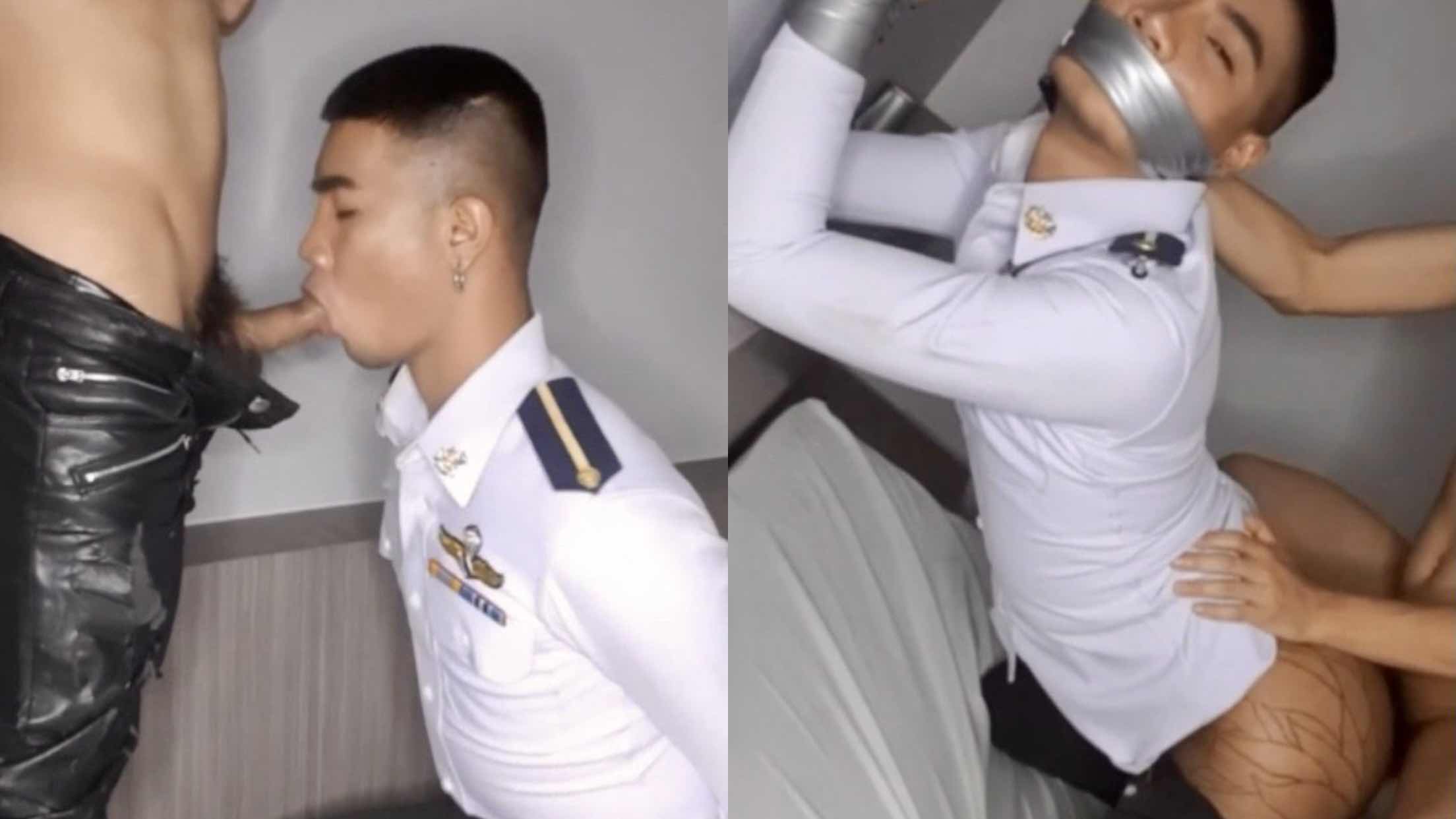 正装制服诱惑 空军骚受无套被操 寸头JJ又大又粗又黑