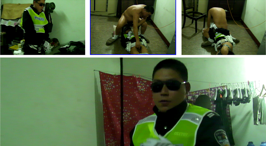 调教憨壮交警，交警哥哥后面反胃疯狂打嗝想吐，不得不吃药没法继续调教