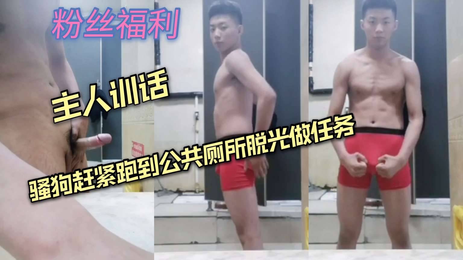 主人训话骚狗 赶紧跑到公共厕所脱光做任务