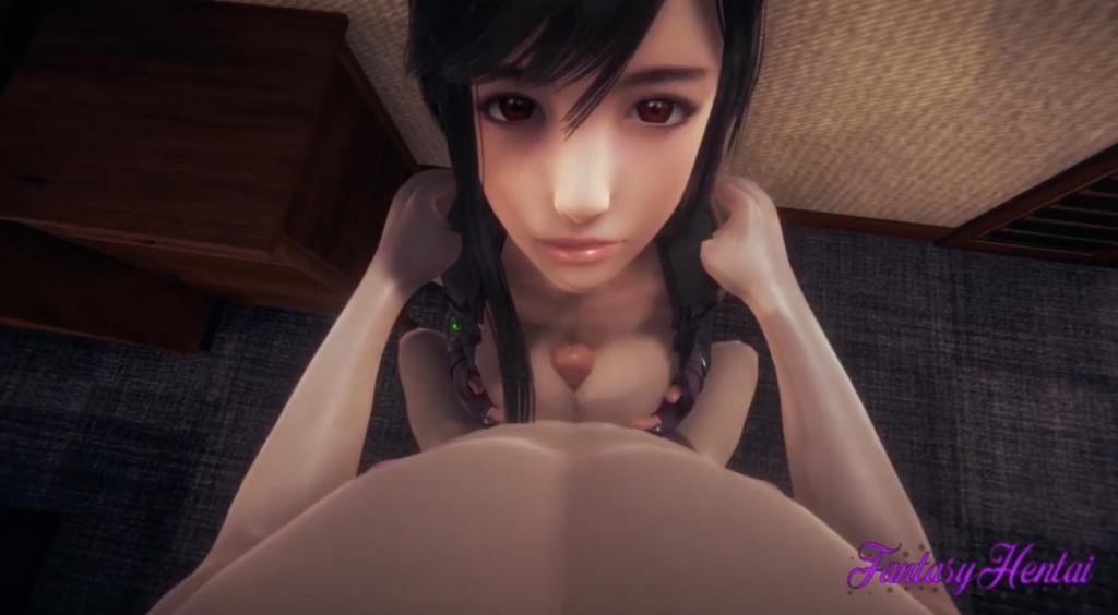 最终幻想蒂法巨乳奶子骚穴狂射，嘴上也被颜射爆浆！