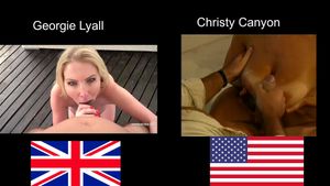 比较：英国女孩吸男人的鸡巴或美国女孩吸男人的鸡巴