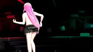 Luka Vocaloid 角色扮演 MMD 视频，展示性感舞蹈和脱衣表演。
