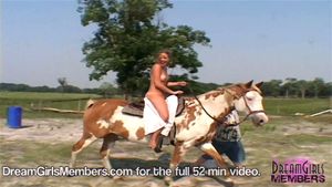 College Hottie Rides A Horse Naked by DreamGirls: Natural Tits, Public & Outdoor Porn - 经典欧美