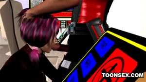3D cartoon emo babe sucks cock and gets fucked: Pussy, Doggy Style & Anime Porn - 经典欧美