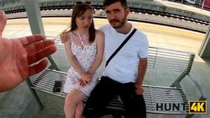HUNT4K. Mouth full of cum and fist full of money ft. Stanley Johnson & Kate Quinn: Doggy, Cowgirl & Licking Porn - 经典欧美