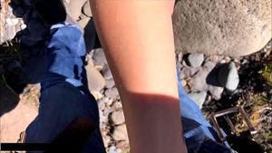102 Unknown dark hair amateur  (grey top+sunglasses+outdoor riverside rocks: Porn - 经典欧美