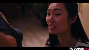 亚洲女孩为双性人服务 - 日本女孩进行双性人口交的真实生活动漫风格
