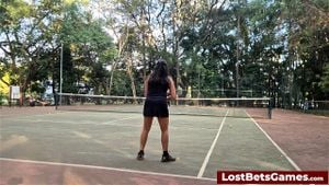 Rafaela and Igor are taking their Strip Tennis match outside by LostBetsGames: Porn - 经典欧美