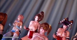 [MMD] PSY - GENTLEMAN DOA Striptease Marie Rose Honoka Misaki Mai Shiranui Tamaki Katsumi Nyotengu: Porn - 经典欧美
