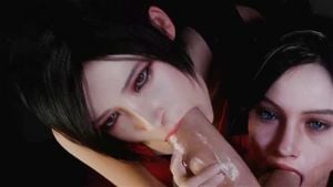 3D ANIMATION RESIDENT EVIL 2 REMAKE ADA WONG & CLAIRE BLOWJOB & DOGGYSTYLE: Porn - 经典欧美