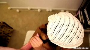 Cute Ebony Jerker ft. Harley Dean by Ebony Tugs: Blowjob, Handjob & Brunette Porn - 经典欧美