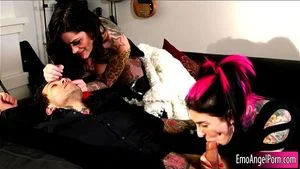 Luscious emo whore in lingerie gets pounded by big dick ft. Joanna Angel, Ana Rose & Juliana Rose: Porn - 经典欧美