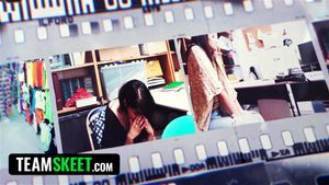 Shoplyfter 偷窃被捕后为异国情调的亚洲 Luna Lux 进行口交和轮奸！