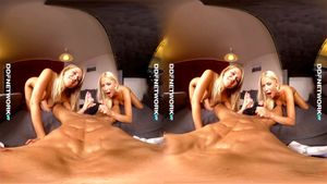 Let horny VR cum lovers Karol Lilien & Nikky Dream swallow your dick in POV: Porn - 经典欧美