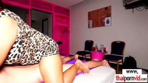 Inked amateur Thai massage slut Cartoon fucking her clients hard white cock: Porn
