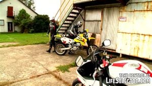 Biker fucks his way to victory by LifeSelector: Blowjob, Doggy & Big Tits Porn - 经典欧美