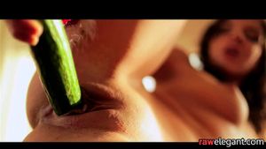 Babe orgasms while using cucumber by ElegantRaw: Hd Porn, Solo & Small Tits Porn - 经典欧美