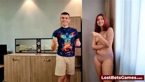 Playing strip darts leads this redhead to a hard fucking by LostBetsGames: Porn - 经典欧美