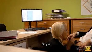 LOAN4K. Needing a loan makes the businesswoman hook up with a man: Blowjob, Doggy & Blonde Porn - 经典欧美