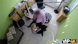 VIP4K. Blonde Katy Hopes To Get Loan, But Agent Wants Sex: Young, Teenager & Casting Porn - 经典欧美