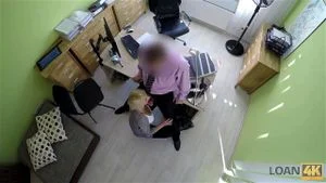 LOAN4K. Beautiful young woman gives a head and spreads her legs in the office for loan: Porn