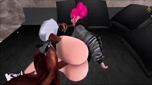 IMVU 黑人女毒贩被黑人男警察戴上手铐并性交