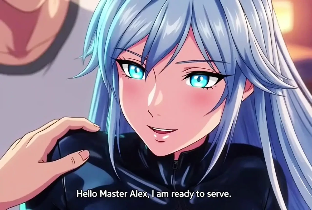 Android sex robot malfunctions and dominates her owner Hentai
