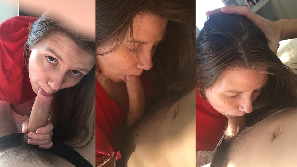 第一人称视角，在家里被一位长发美艳熟女深喉口交，最后吞下精液——Lovessie
