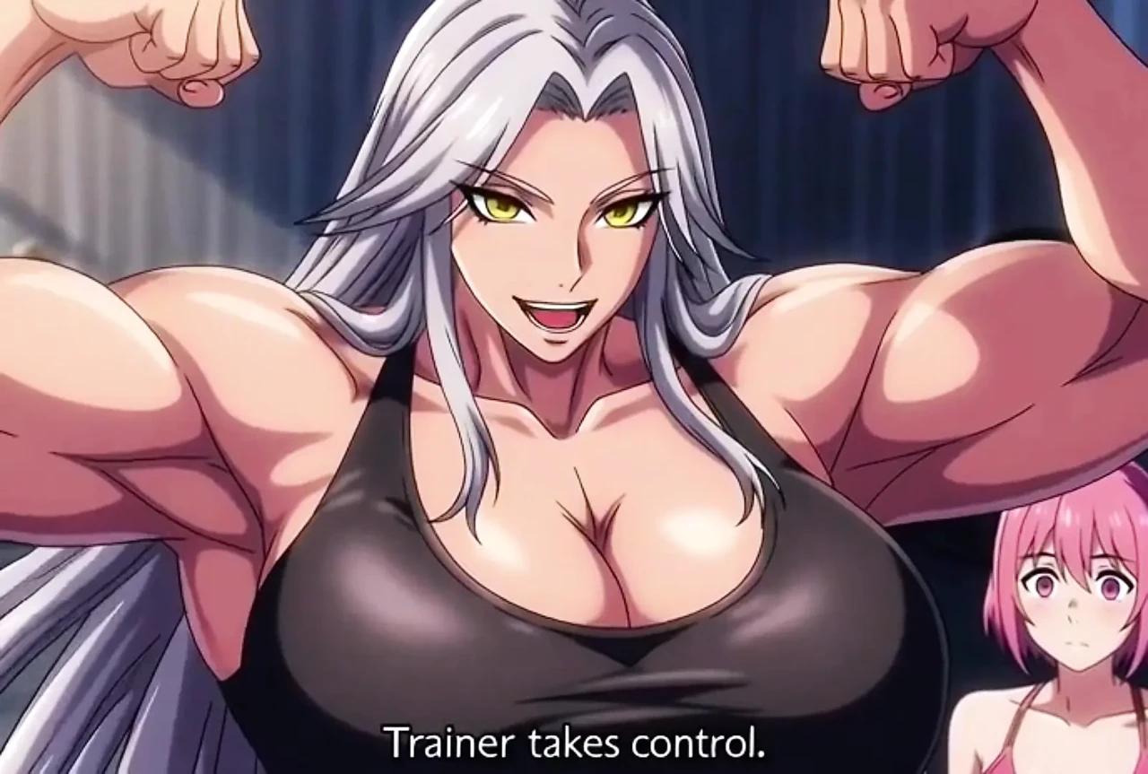 Massive futanari gym trainer dominates client and fuck her hard
