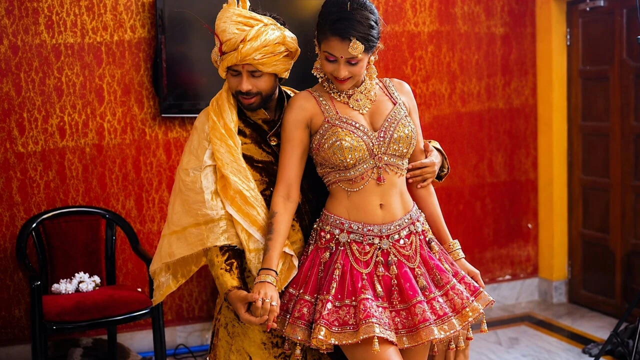 Raja apni sauteli beti ke sath dance ka enjoy karte karte choda