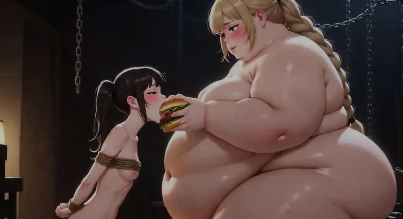 SSBBW喂养狂：羞辱和肥胖她的苗条奴隶