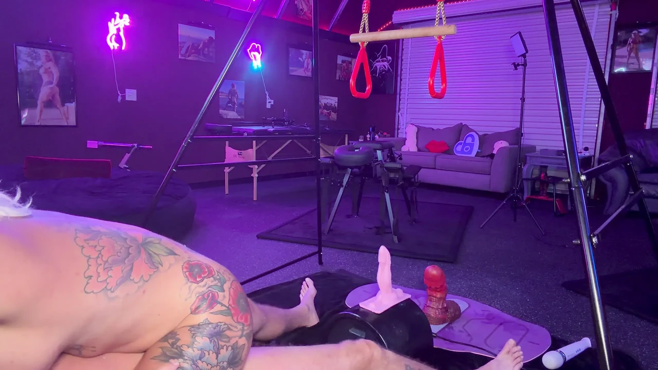 Hot Blonde Rides her Motorbunnywhile Her Mna Watches