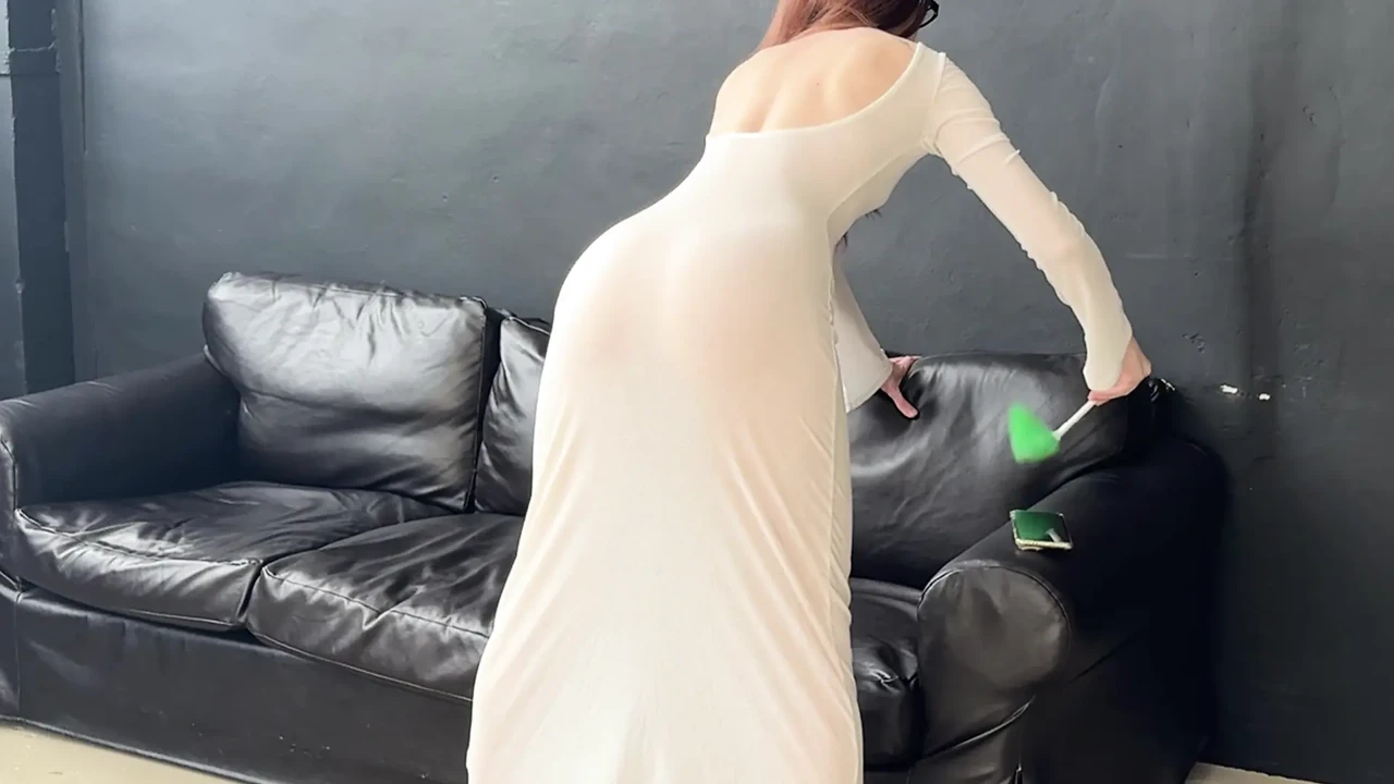 性感的清洁女工透明连衣裙