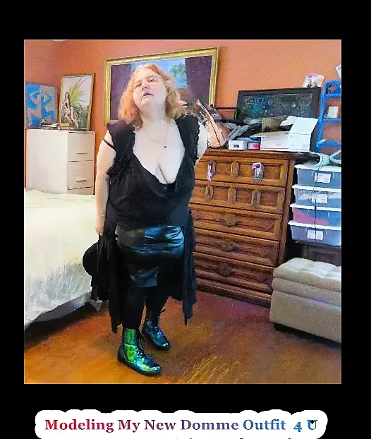 New sexy out fit domme in hat and boots photos taken before we did videos