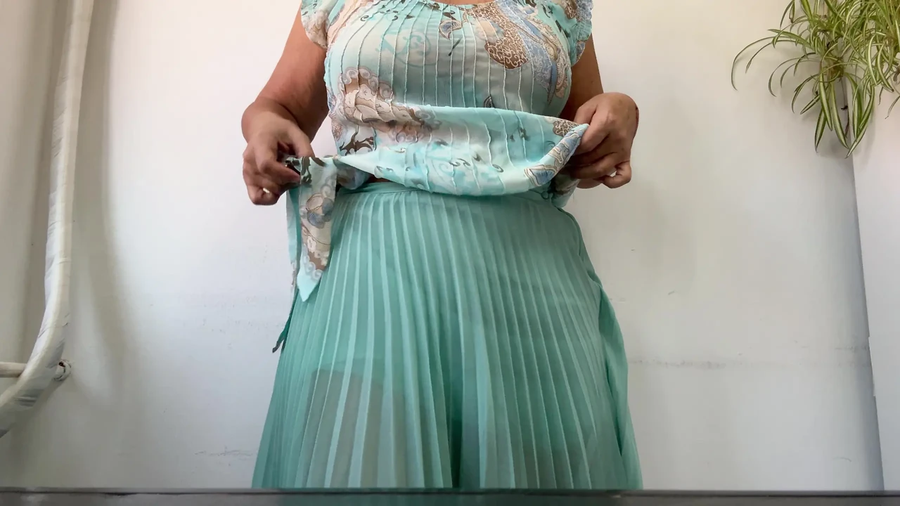 I'm horny again at the office and I lift my skirt and show my tits in public.