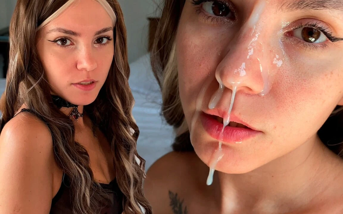 我的妻子在淋浴, 我在我们的床上操她最好的朋友 - 第一人称视角颜射