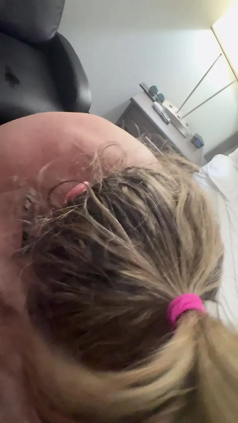 Nympho Wife Sucks Balls While Daddy Milks His Cock and Cum's