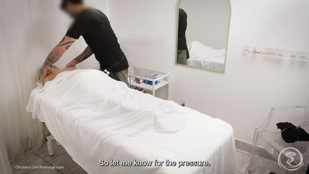 Trophy Wife Tries New Masseur - Bare Tits, Wet Pussy Massage, Blowjob & Body Slide